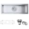 Ruvati 23"x8" Bar Prep Sink Narrow Trough Undermount 16 Gauge SS Single Bowl RVH7120 - alternate 1